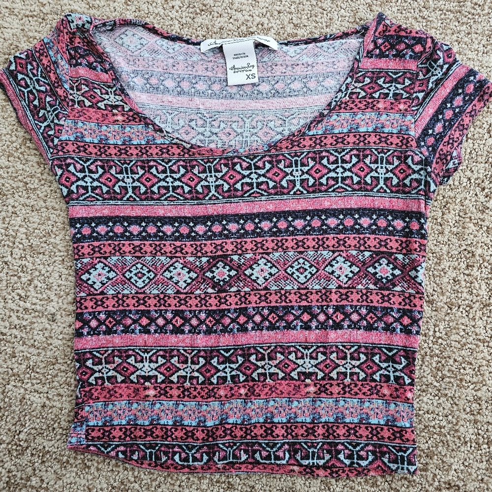 Gently Used Aztec Print crop top